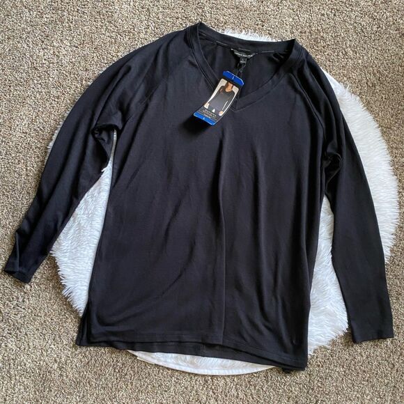 Banana Republic Vneck Knit Top Blue Womens Size Large - Picture 1 of 8